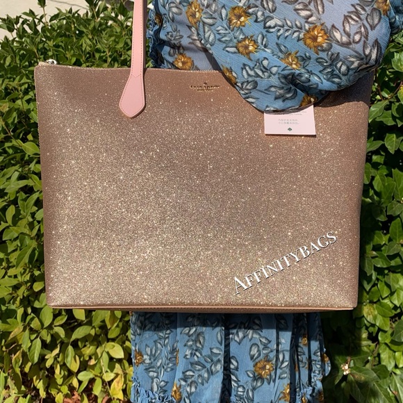 Kate spade large joeley Rose gold glitter Tote - Picture 4 of 8